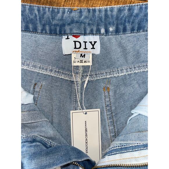 NWT Womens I‎ Love DIY by Panida 80s 90s Style Distressed Bleached Shorts Size M - Picture 6 of 9